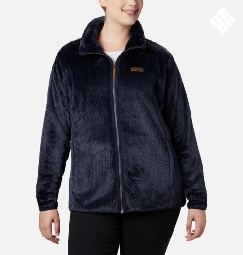 Columbia Fireside II Plush Full Zip Fleecejakker Dame Marineblå | Plus Size 39065Q